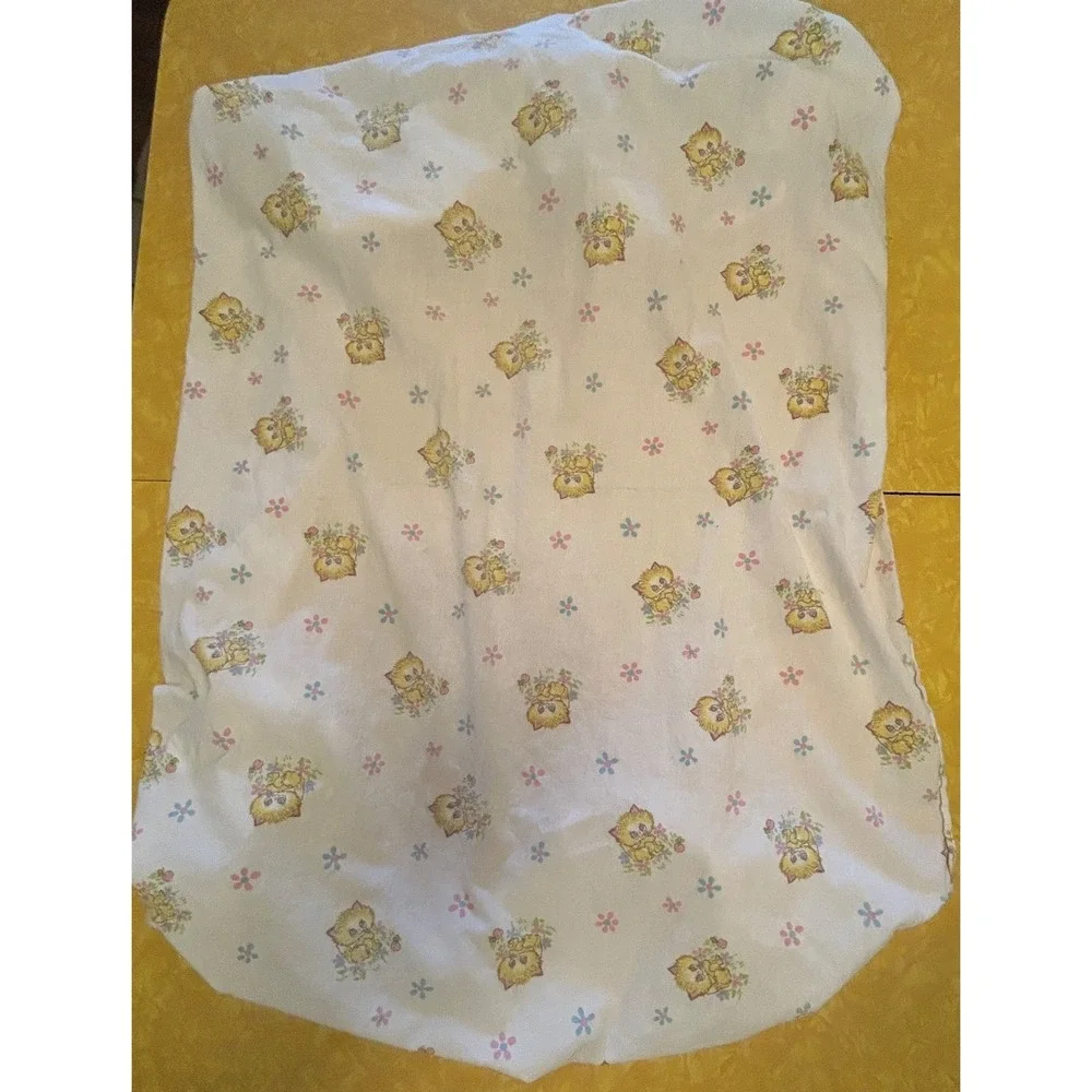 VTG 80s Kittens Cats Baby Crib Fitted Sheet Cottagecore